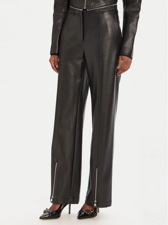Obrázek produktu KARL LAGERFELD Kalhoty z imitace kůže A3W10091 Černá Straight Fit