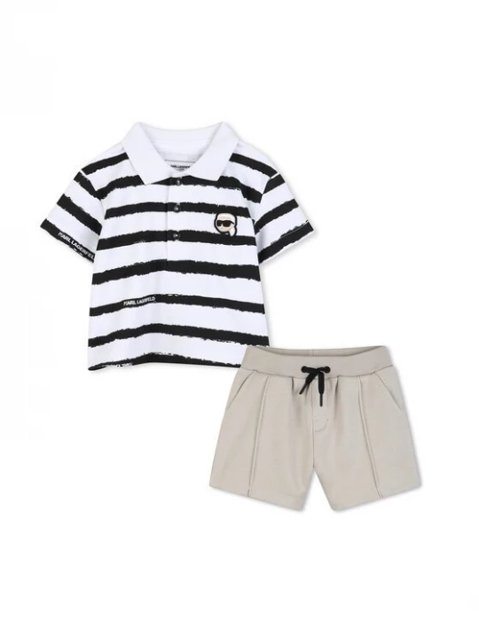 Obrázek produktu Karl Lagerfeld Kids Sada polo tričko a kalhoty Z31068 S Béžová Regular Fit