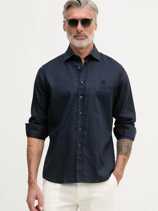 Obrázek produktu Karl Lagerfeld košile pánská se lnem námořnická modř