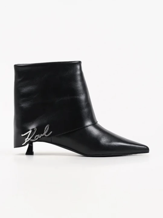 Obrázek produktu Karl Lagerfeld kotníkové boty na nízkém podpatku dámské kožené Pasha černá