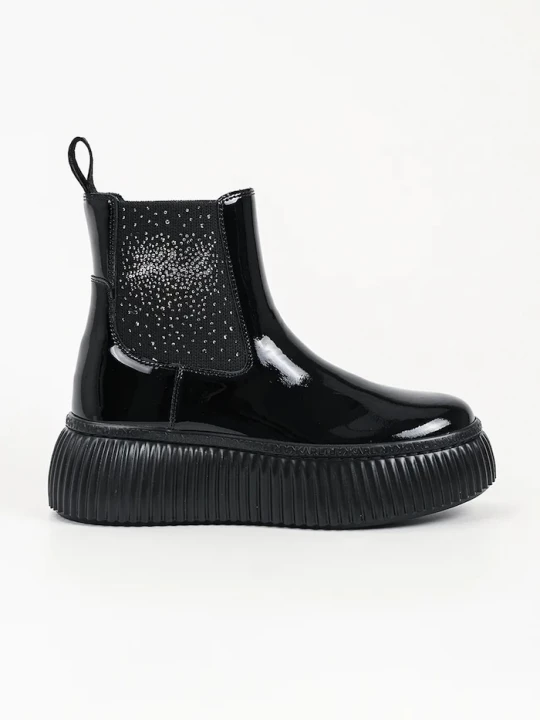 Obrázek produktu Karl Lagerfeld kotníkové Chelsea boty na platformě dámské kožené Kreeper černá