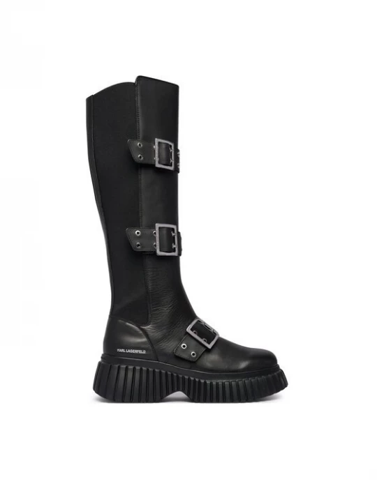 Obrázek produktu KARL LAGERFELD Kozačky Kreeper Wedge KL44490 Černá