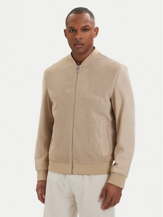 Obrázek produktu KARL LAGERFELD Kožená bunda 555011 562411 Béžová Regular Fit