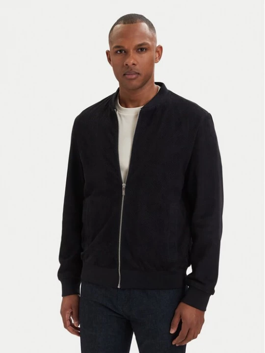 Obrázek produktu KARL LAGERFELD Kožená bunda 555011 562411 Tmavomodrá Regular Fit
