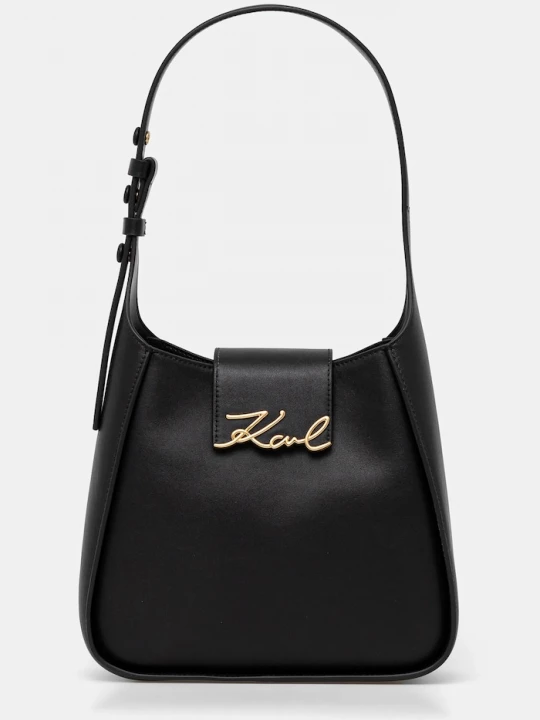 Obrázek produktu Karl Lagerfeld Kožená kabelka Karl Lagerfeld K/SIGNATURE černá