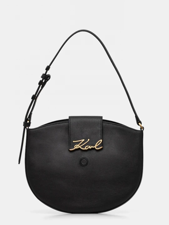 Obrázek produktu Karl Lagerfeld Kožená kabelka Karl Lagerfeld K/SIGNATURE černá