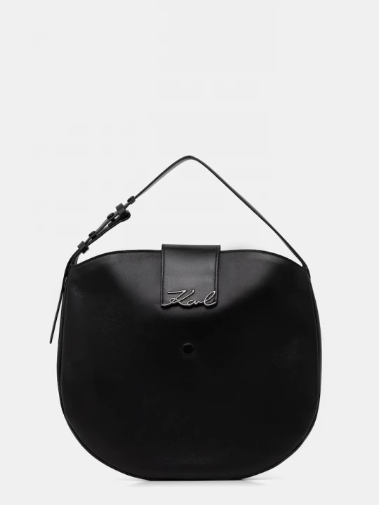 Obrázek produktu Karl Lagerfeld Kožená kabelka Karl Lagerfeld K/SIGNATURE černá