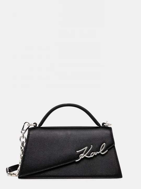 Obrázek produktu Karl Lagerfeld Kožená kabelka Karl Lagerfeld K/SIGNATURE černá