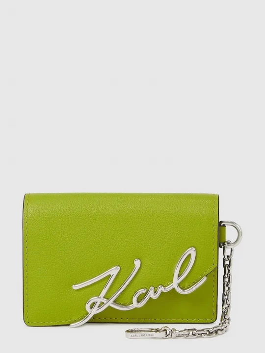 Obrázek produktu Karl Lagerfeld Kožená peněženka Karl Lagerfeld K/SIGNATURE zelená