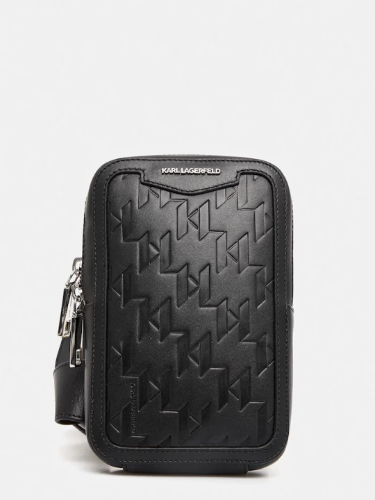 Obrázek produktu Karl Lagerfeld Kožená taška Karl Lagerfeld K/LOOM černá
