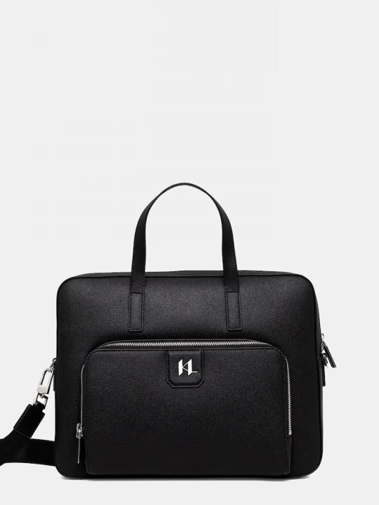 Obrázek produktu Karl Lagerfeld Kožená taška Karl Lagerfeld K/MONOGRAM černá