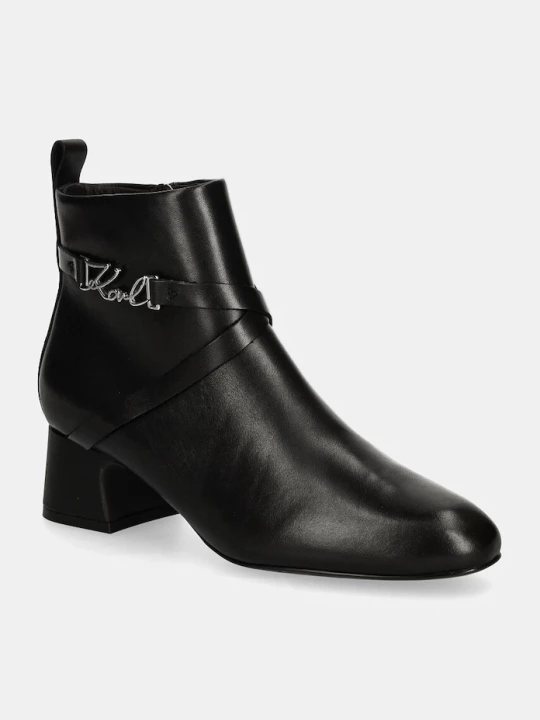 Obrázek produktu Karl Lagerfeld Kožené kotníkové boty Karl Lagerfeld BONNIE černá