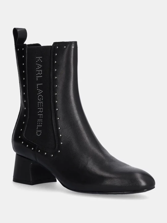 Obrázek produktu Karl Lagerfeld Kožené kotníkové boty Karl Lagerfeld BONNIE černá