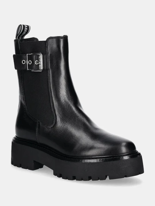 Obrázek produktu Karl Lagerfeld Kožené kotníkové boty Karl Lagerfeld BURLY BIKER černá