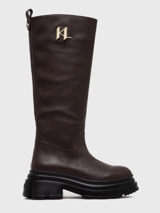 Obrázek produktu Karl Lagerfeld Kožené kozačky Karl Lagerfeld Danton hnědá