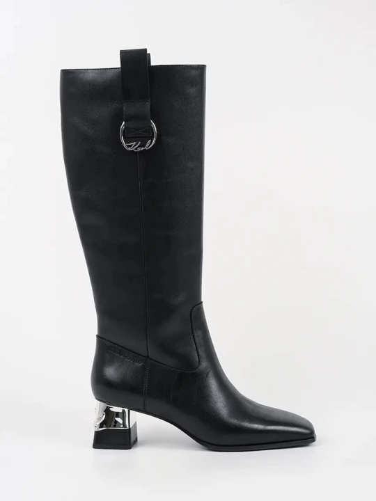 Obrázek produktu Karl Lagerfeld Kožené kozačky Karl Lagerfeld KAYLA černá