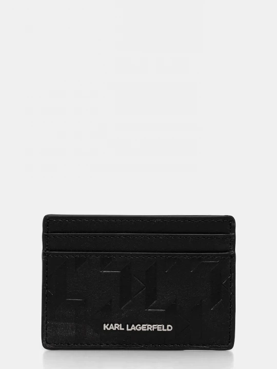 Obrázek produktu Karl Lagerfeld Kožené pouzdro na karty Karl Lagerfeld K/LOOM černá