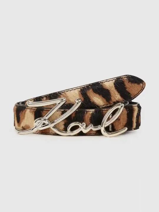 Obrázek produktu Karl Lagerfeld Kožený pásek Karl Lagerfeld K/SIGNATURE hnědá