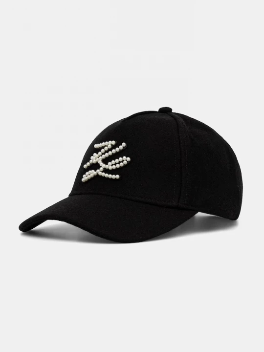 Obrázek produktu Karl Lagerfeld kšiltovka dámská s příměsí vlny K / AUTOGRAPH černá