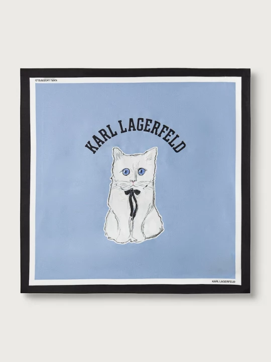 Obrázek produktu Karl Lagerfeld malý šátek dámský hedvábný modrá
