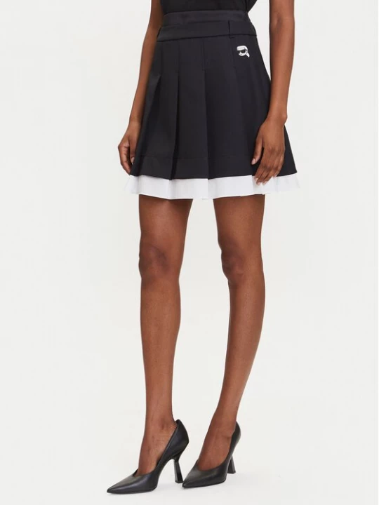 Obrázek produktu KARL LAGERFELD Mini sukně A3W12021 Černá Regular Fit