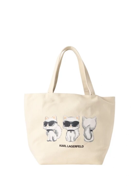 Obrázek produktu Karl Lagerfeld Nákupní taška 'Ikon Choupette' černá / bílá / přírodní bílá