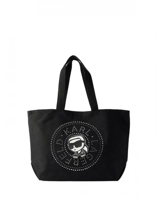 Obrázek produktu Karl Lagerfeld Nákupní taška 'IKON CIRCLE' černá / stříbrná / bílá