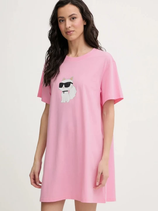 Obrázek produktu Karl Lagerfeld Noční košile Karl Lagerfeld IKON růžová