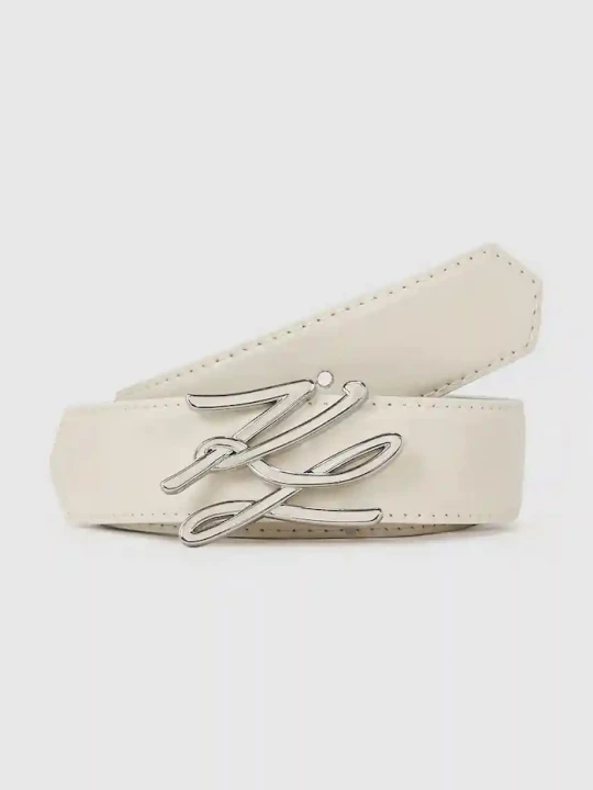 Obrázek produktu Karl Lagerfeld Oboustranný kožený pásek Karl Lagerfeld K/AUTOGRAPH béžová