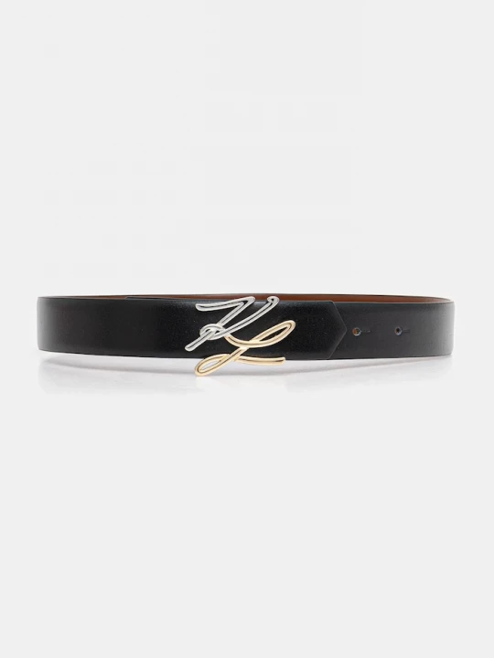 Obrázek produktu Karl Lagerfeld oboustranný pásek dámský kožený K/AUTOGRAPH černá
