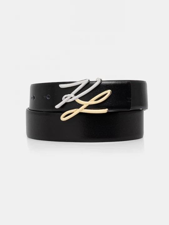 Obrázek produktu Karl Lagerfeld oboustranný pásek dámský kožený K/AUTOGRAPH černá