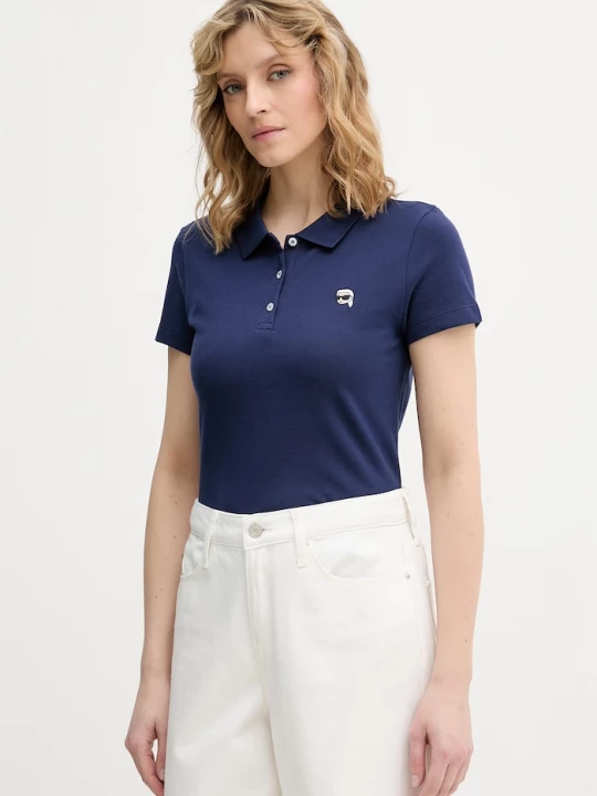 Obrázek produktu Karl Lagerfeld polo dámské bavlněné IKON námořnická modř