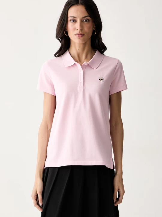 Obrázek produktu Karl Lagerfeld polo dámské bavlněné IKON růžová