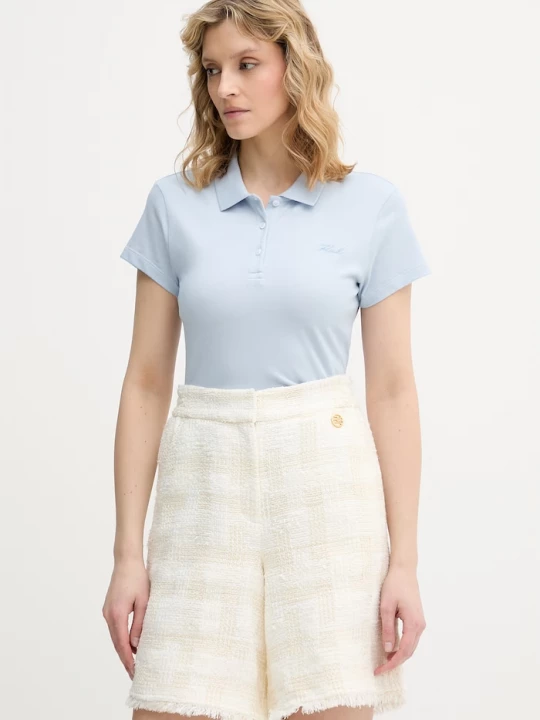 Obrázek produktu Karl Lagerfeld polo dámské bavlněné s elastanem modrá