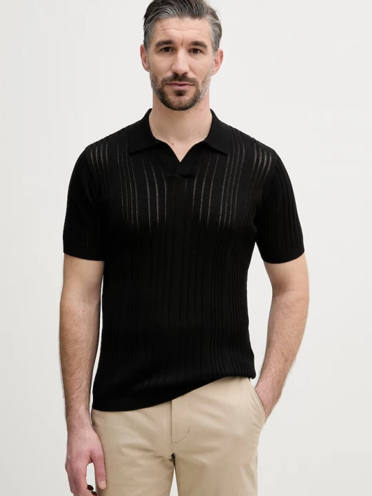 Obrázek produktu Karl Lagerfeld polo pánské bavlněné černá