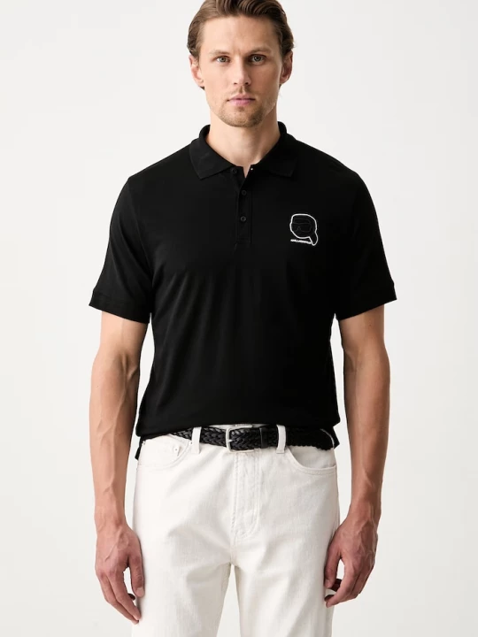 Obrázek produktu Karl Lagerfeld polo pánské bavlněné černá