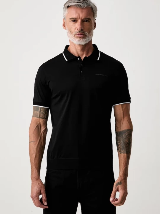 Obrázek produktu Karl Lagerfeld polo pánské bavlněné černá