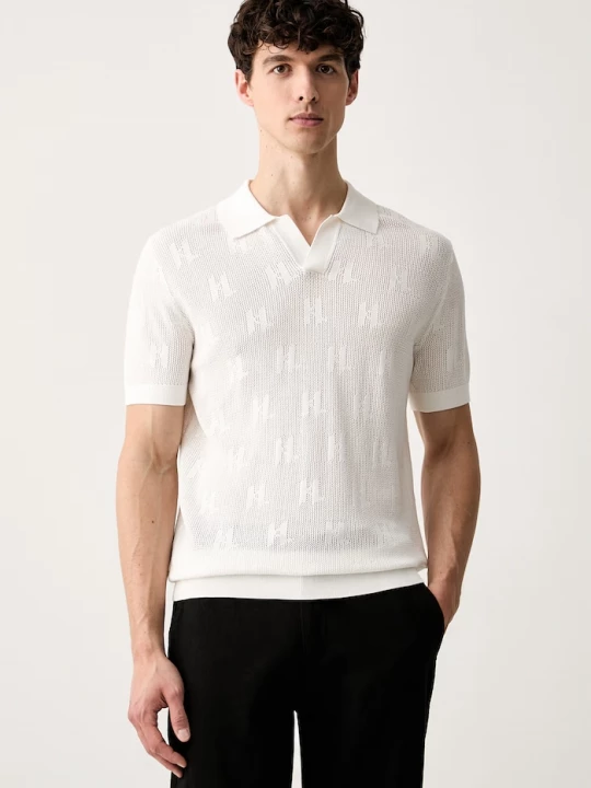 Obrázek produktu Karl Lagerfeld polo pánské prolamované béžová
