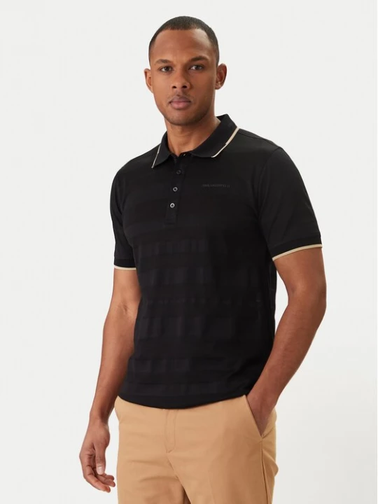 Obrázek produktu KARL LAGERFELD Polokošile 745006 562201 Černá Regular Fit