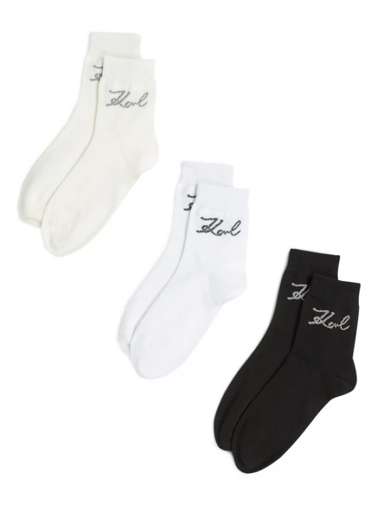 Obrázek produktu Karl Lagerfeld Ponožky béžová / černá / bílá