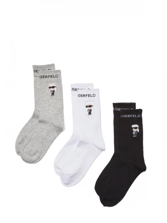 Obrázek produktu Karl Lagerfeld Ponožky šedá / černá / bílá