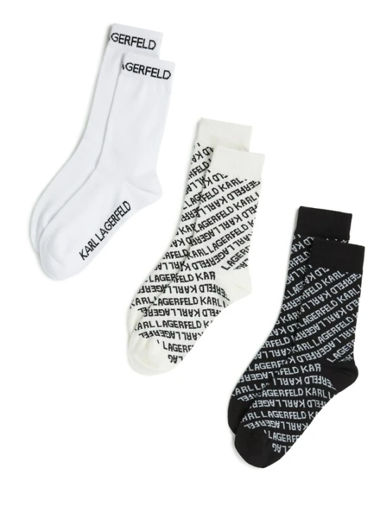 Obrázek produktu Karl Lagerfeld Ponožky ' Socken mit Allover-Logo – 3er-Pack ' mix barev