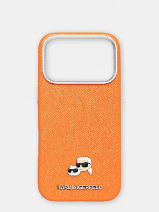 Obrázek produktu Karl Lagerfeld pouzdro na telefon dámské z imitace kůže iPhone 17 Pro oranžová