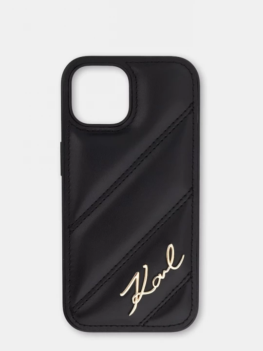 Obrázek produktu Karl Lagerfeld pouzdro na telefon z imitace kůže iPhone 15 / 14 / 13 černá