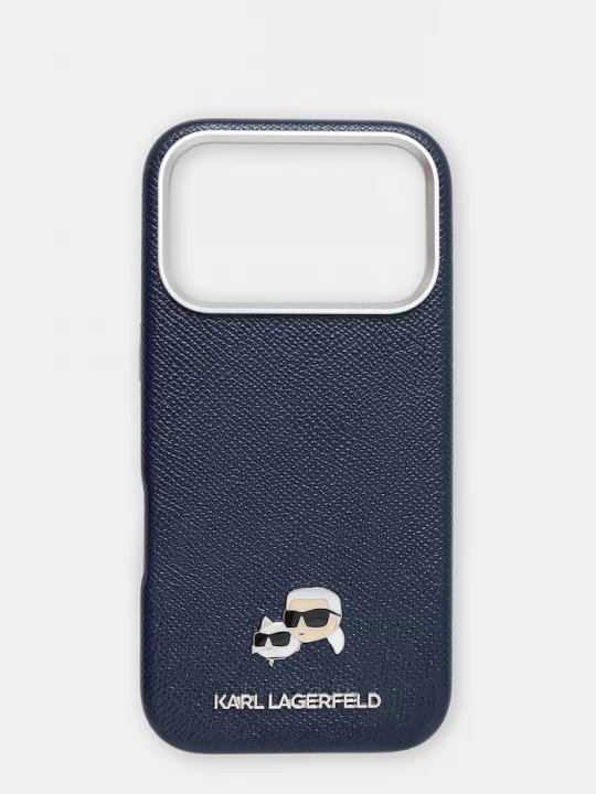 Obrázek produktu Karl Lagerfeld pouzdro na telefon z imitace kůže iPhone 17 Pro námořnická modř