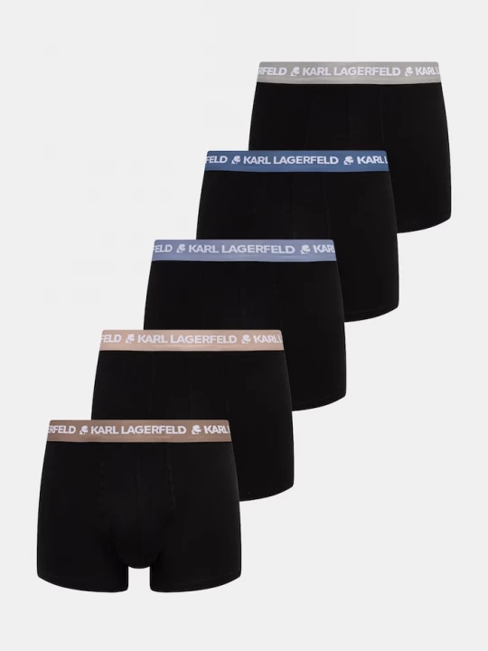Obrázek produktu Karl Lagerfeld přiléhavé boxerky pánské bavlněné s elastanem LOGO TRUNK 5-pack černá