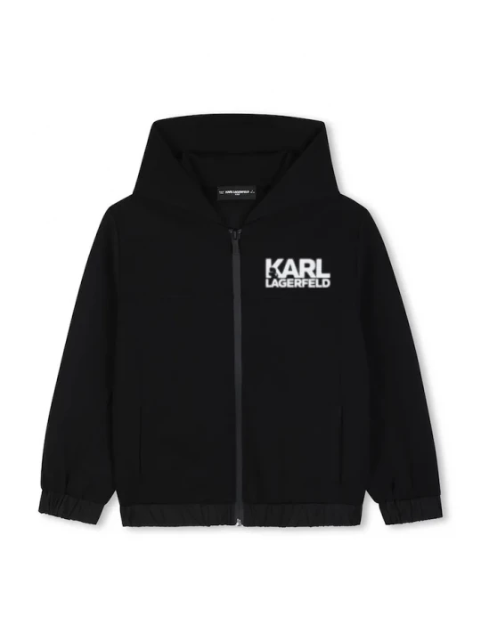 Obrázek produktu Karl Lagerfeld rozepínací mikina s kapucí dětská černá