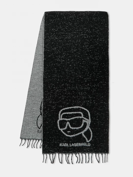Obrázek produktu Karl Lagerfeld Šála s přídavkem vlny Karl Lagerfeld IKON černá