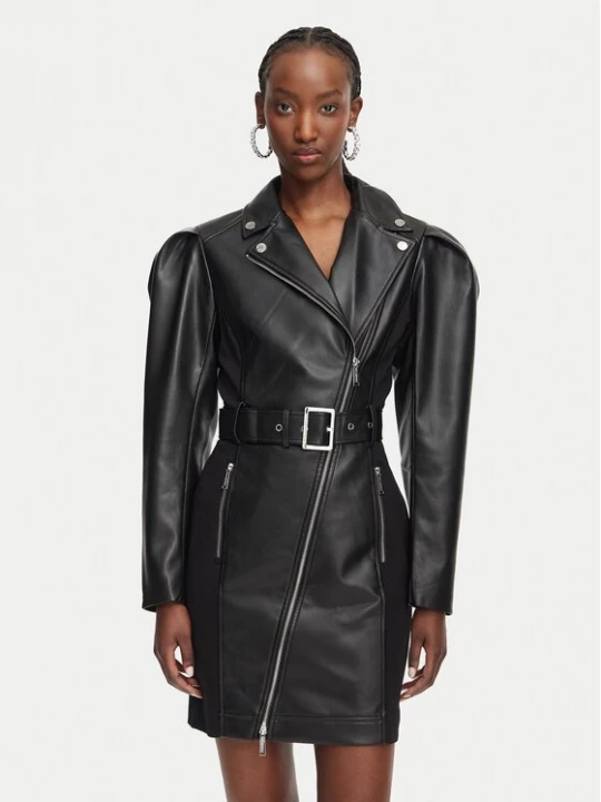 Obrázek produktu KARL LAGERFELD Šaty z imitace kůže B3W13001 Černá Regular Fit