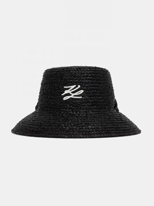Obrázek produktu Karl Lagerfeld slaměný klobouk dámský K/AUTOGRAPH černá